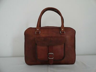 #ad College Shoulder Bag Leather Briefcase Office Messenger Bag Laptop Satchel