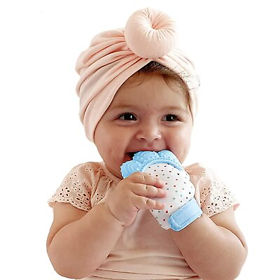 #ad Teething Mitten Baby Infant 4 Pc Soothing Silicone Mitt Stimulating Teether Toy