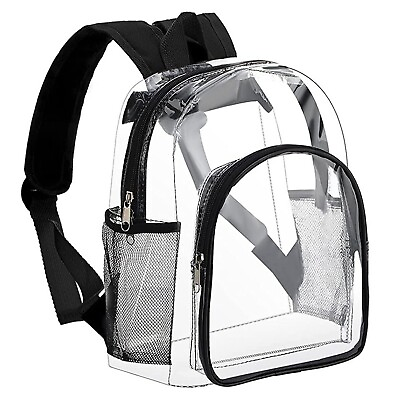 #ad Clear See Through Backpack Transparent Bookbag Heavy Duty for School Security