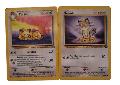 #ad Pokemon Persian And Meowth Jungle Cards 42 amp; 56 LP MP