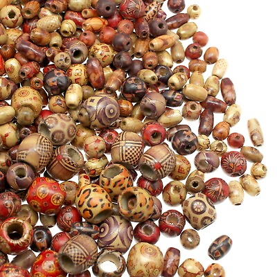 #ad 500 Wooden Beads for Jewelry Making Painted Assorted African Beads