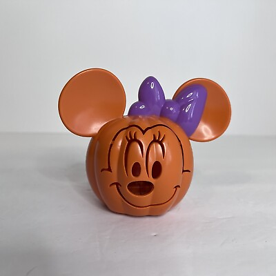 #ad Disney Minnie Mouse Light Up Mini Pumpkin 4quot; Halloween Plastic Excellent Works
