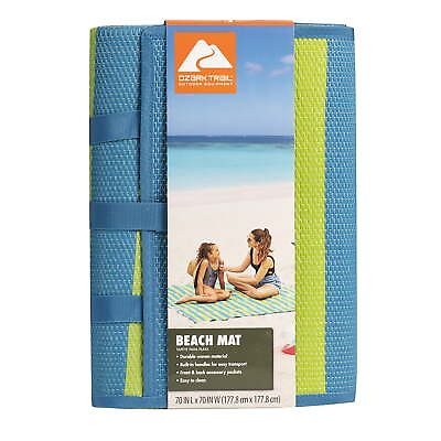 #ad Lightweight Turquoise Green Beach Mat with Carry Straps 70quot;x70quot;