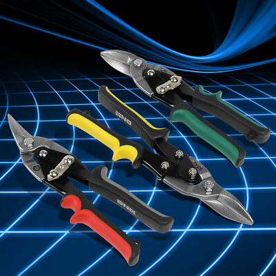 #ad 3 Pcs X 10 in. Aviation Tin Snip Set Straight Left Right Cut Metal Shear Cutter