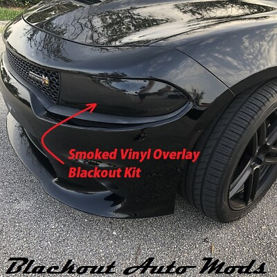 #ad Smoked Head Light Fits 2015 2023 Dodge Charger Precut Tint Vinyl Overlay