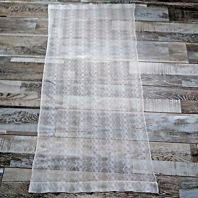 #ad Vintage Curtain Panel Sheer Lace Panel Cottage Victorian Farmhouse Door Narrow