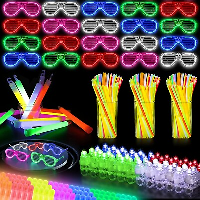 #ad 175 PCS Glow in the Dark Party Supplies for Kidsamp;Adults LED Light Up bulk