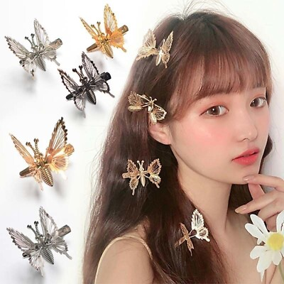 Elegant Tassel Butterfly Hairpin Moving Flying Girls Shiny Hair Clips Barrette $0.99