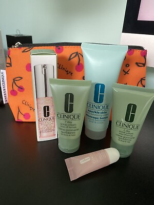 New Clinique Cosmetic SET 6 items Body Exfoliate Cream 2 Scrub EYES concentrate $18.95