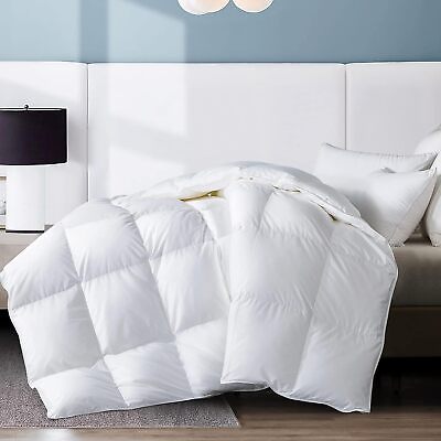 #ad WhatsBedding Twin Comforter Feather Down White Lightweight Comforter Luxuriou