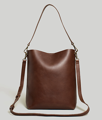 #ad New MADEWELL $168 The Transport Bucket Bag Soft Mahogany Leather
