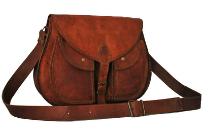 Leather Cross Body Bag Messenger Purse Women Vintage Rustic saddle bag Free Ship $53.66