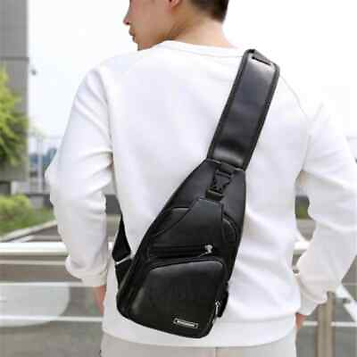 #ad Male USB Charging Shoulder Bag Crossbody Chest Bag For Men Anti Theft Chest