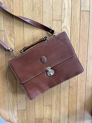 #ad Vintage Leather Brown Messenger Bag