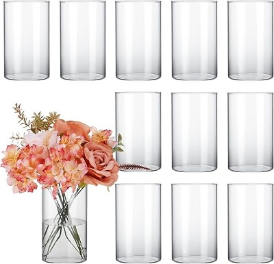 #ad Open Box CUCUMI 12pcs Glass Cylinder Vases for Centerpieces.
