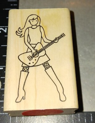 #ad Rockin girl a muse art stampsB723rubber wood
