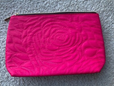#ad Large Cosmetic Bag Lancôme Hot Pink Quilted With A Rose On It. New w o tags
