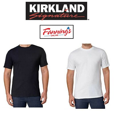 #ad 6 PACK Kirkland Signature Mens Crew Neck T shirts 100% Cotton K51