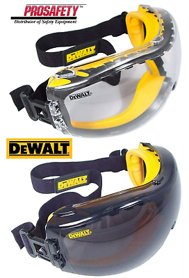 #ad DeWalt CLEAR SMOKE ANTI FOG Protective Over Glasses Safety Goggles UV ANSI Z87