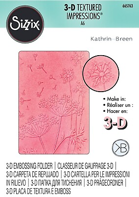 #ad Summer Wishes Sizzix 3 D Textured Impressions A6 Embossing Folder 665763 NEW