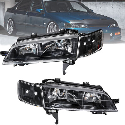 #ad Black HeadlightsCorner Signal Lamps Fits 1994 1997 Honda Accord JDM Pair 94 97