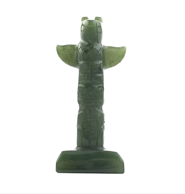 #ad Genuine Natural Canadian Nephrite Jade Totem Pole Figurine Multiple Sizes