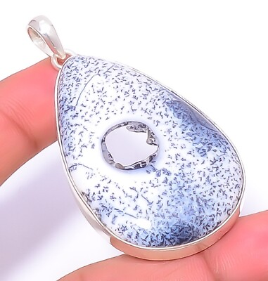 #ad Natural Dendrite Opal Gemstone Pendant 925 Solid Sterling Silver Jewelry 2.34quot;