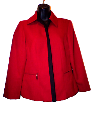 #ad $89 Studio 1 plum red size 8P cardigan style blouse jacket LINED R2
