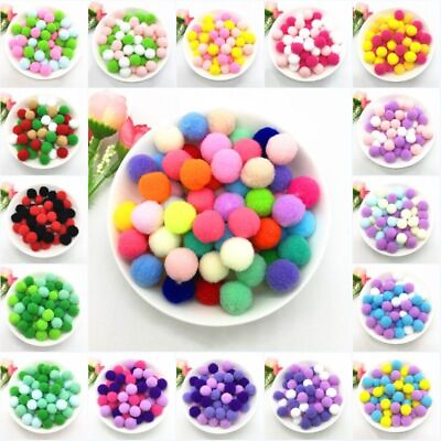 #ad 10000pcs Cotton Pompom Balls Colorful Fluffy Plush Appliques DIY Sewing Supplies