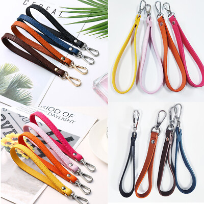 #ad #ad Replacement PU Leather Handle Wrist Strap Wristlet Solid Clutch Purse Handbag x4