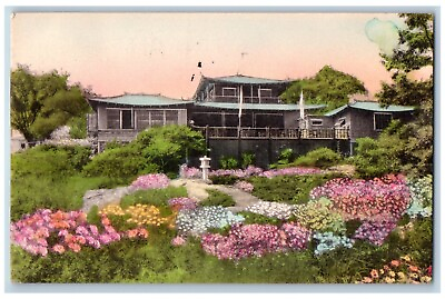 #ad Ogunquit Maine ME Postcard Dan Sing Fan Tea House Gift Shop 1951 Vintage Antique