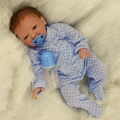 #ad 22quot; Handmade Reborn Baby Dolls Realistic Boy Doll Vinyl Silicone Newborn Gift