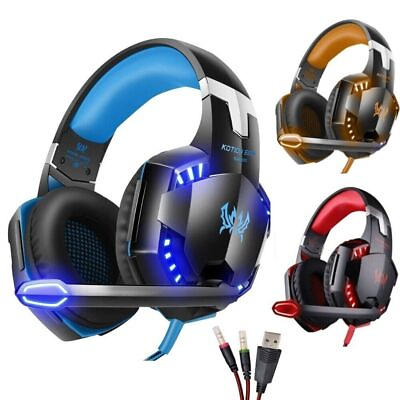 #ad Professional Wired Gaming Headset LED Headphones with Mic Earphones For Computer