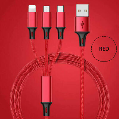 #ad 3 in 1 Fast USB Charging Cable Universal Multi Function Cell Phone Charger Cord