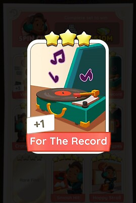 #ad Set 14 For the record Monopoly Go 3 Star Card Sticker PPP