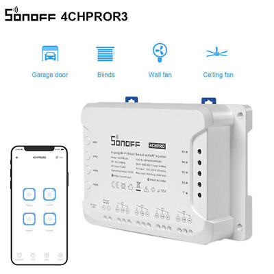 #ad Sonoff 4CH PRO R3 4 Channel Din Rail Mounting Wireless Smart Home WiFi Switch