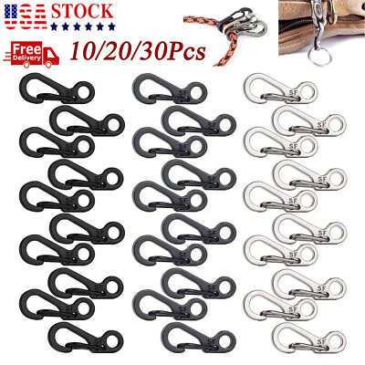 #ad 10 30X Mini SF Aluminum Spring Carabiner Clip Keychain Outdoor Snap Camping Hook