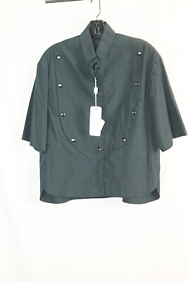 #ad Akris.punto Womens Navy Buttoned Shirt Blouse #2 $595