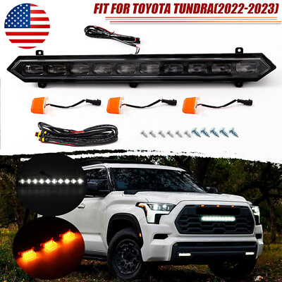 #ad For PRO 2022 2023 Racing Grille Light LED BAR 3 Amber Set For TOYOTA TUNDRA