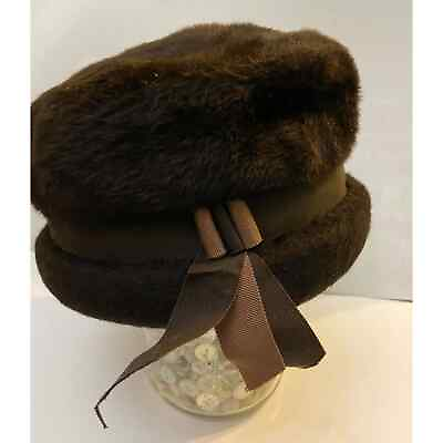 #ad Princess Genuine Lustre Hares Fur Hat Ladies Brown Ribbon Box Famous Hats