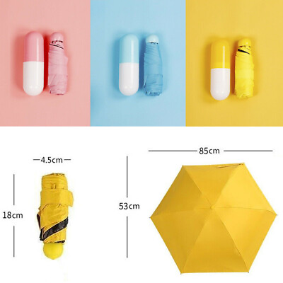 #ad Mini Pocket Compact Sun Anti UV 5 Capsule Umbrella Folding Rain Windproof Travel