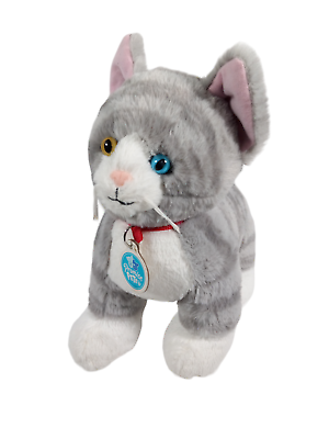 #ad Build A Bear Promise Pets Cat Kitten Plush Stuffed Animal Grey Heterochromia