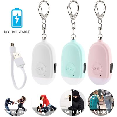 #ad 130DB Rechargeable Safe Sound Personal Alarm Personal Security Alarm Keychain