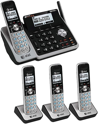 #ad ATamp;T TL88102 Three TL88002 2 Line Phone System with 4 Handsets amp; Answering Sys