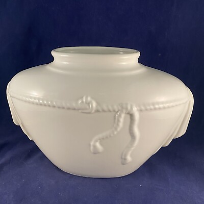 #ad White Ceramic Planter Pot Art Nuevo Draped
