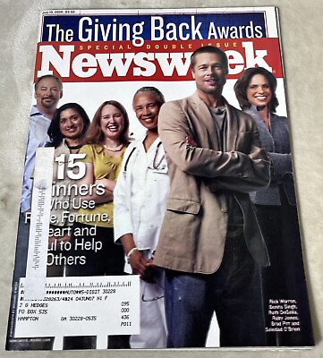 #ad Newsweek Magazine Vol 148 July 2006 Special Double Issue Giving Back Awards