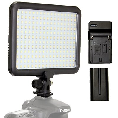 #ad Video Light – 204 LED Dimmable Ultra Slim and High Power On Camera Lighting ...
