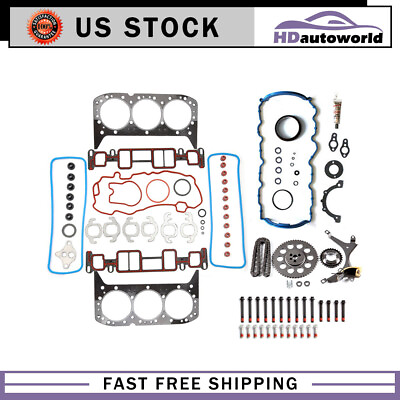 #ad Full Gasket Set Timing Chain Kit Head Bolts Fits 99 05 Chevrolet Isuzu GMC 4.3L