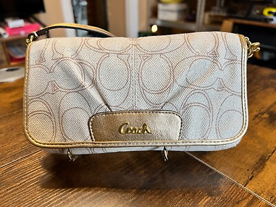 #ad Coach Signature Optic Large Flap Wristlet F47001 Brand New With Tag $118.