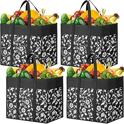 #ad Reusable Grocery Bags Foldable Tote Bags bulk with Reinforced Handles Shoppin...
